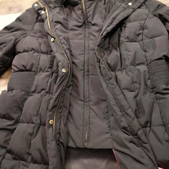 Cole Haan Signature 32" Taffeta Down Puffer Coat w/ Hood Black Women’s XL - Picture 3 of 12